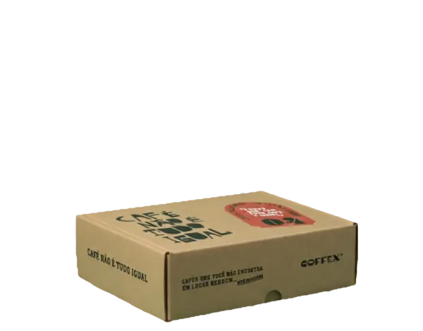 Box do Coffex Clube abrindo, com dois cafés especiais